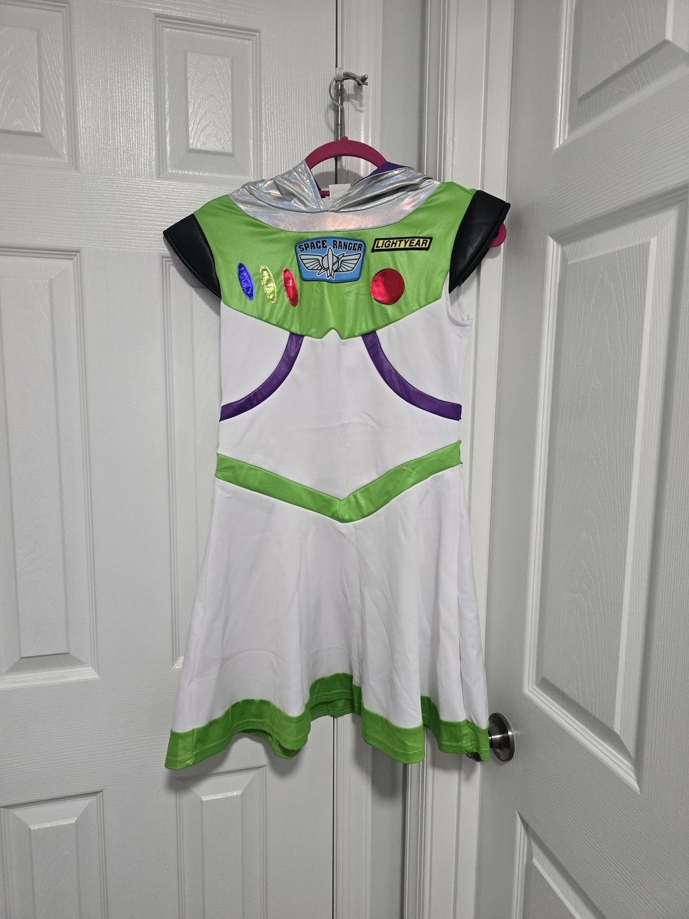 Buzz Lightyear Inspired Dress - White, Green & Purple